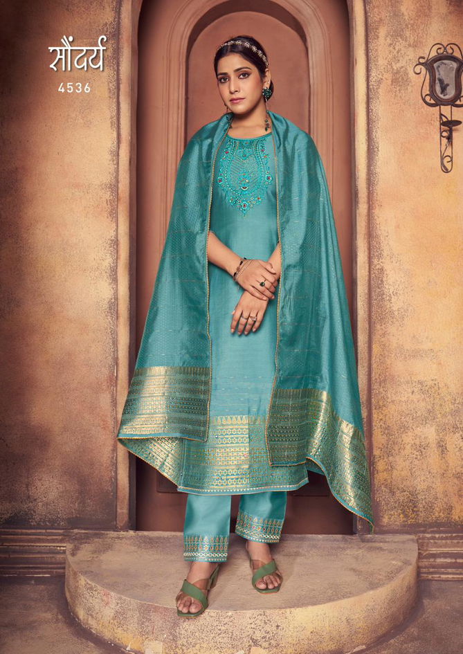 Rangoon Soundrya Embroidery Readymade Suits Catalog
